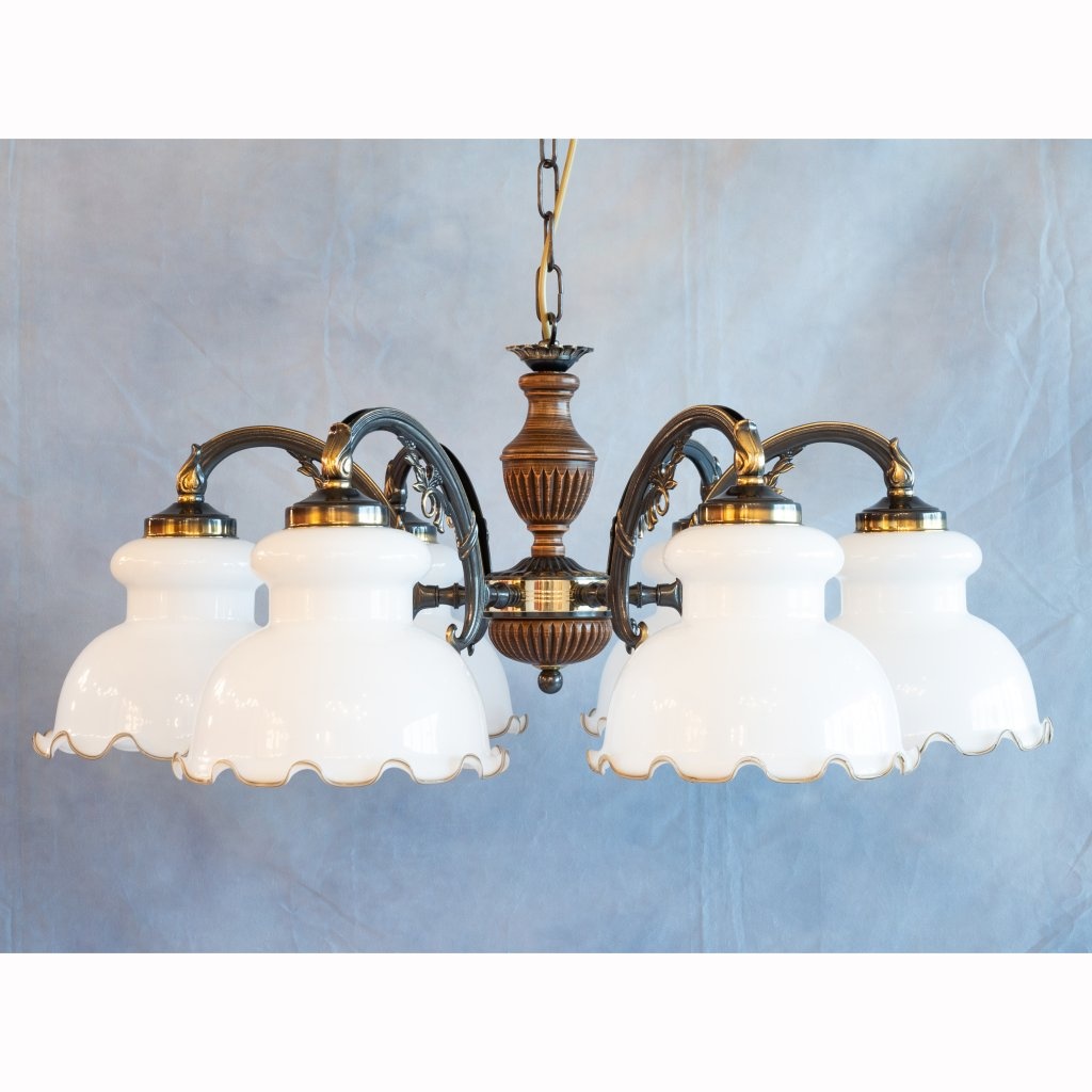 Lustra rustica suspendata cu 6 brate design italian 5900