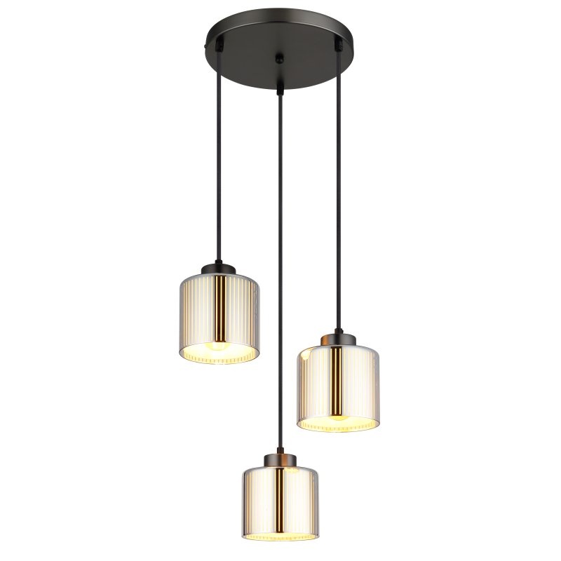 Lustra suspendata design modern FELICIA 3L negru/crom 16056-3HR GL