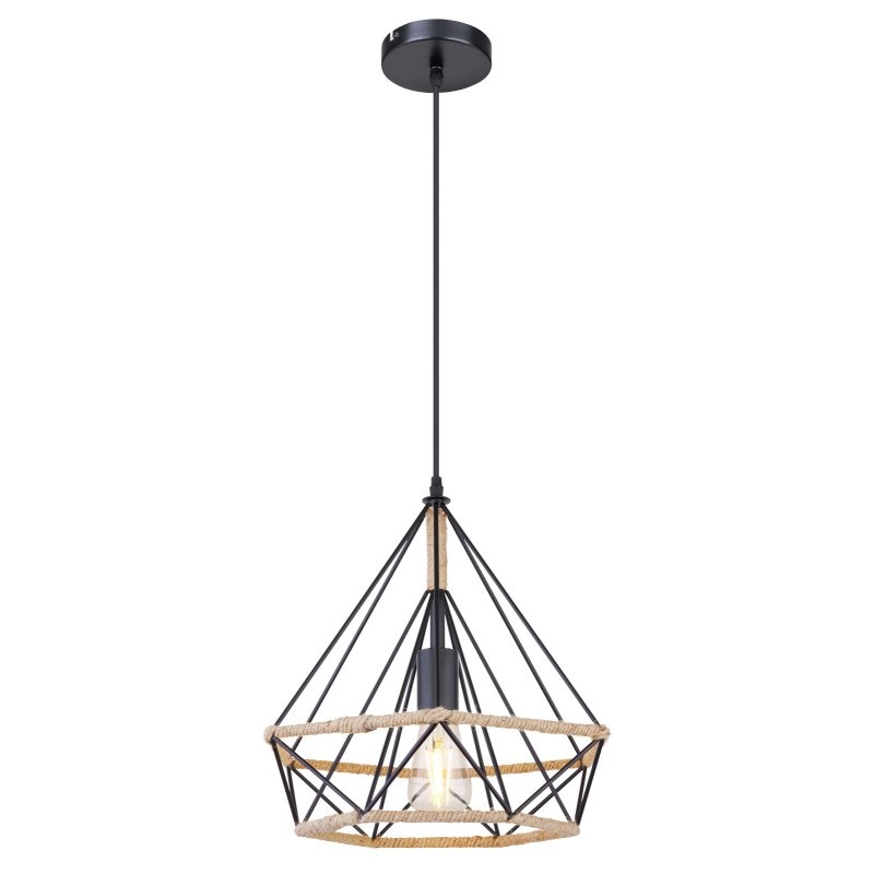 Pendul design industrial ULLEU negru, maro 38cm