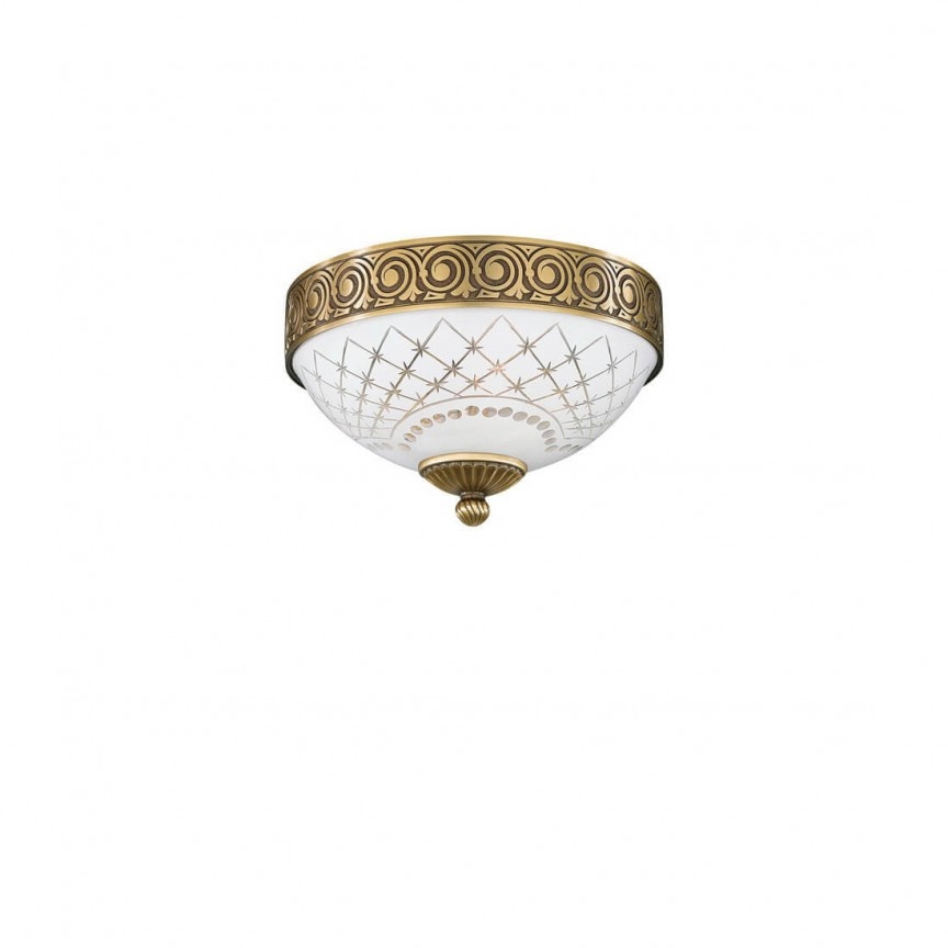 Plafoniera clasic design italian din alama, sticla 7002 RA-PL. 7012/2