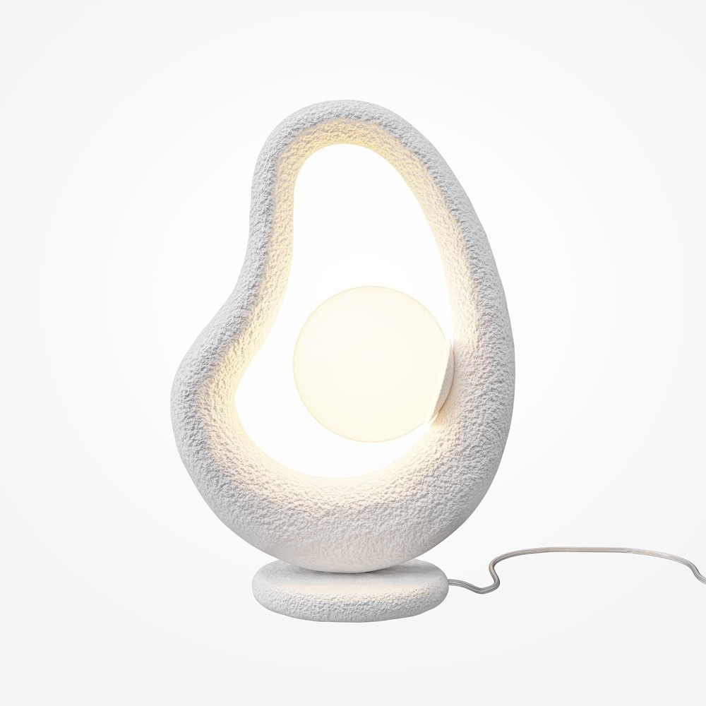 Veioza, Lampa de masa din Polirasina, Alb, Opus