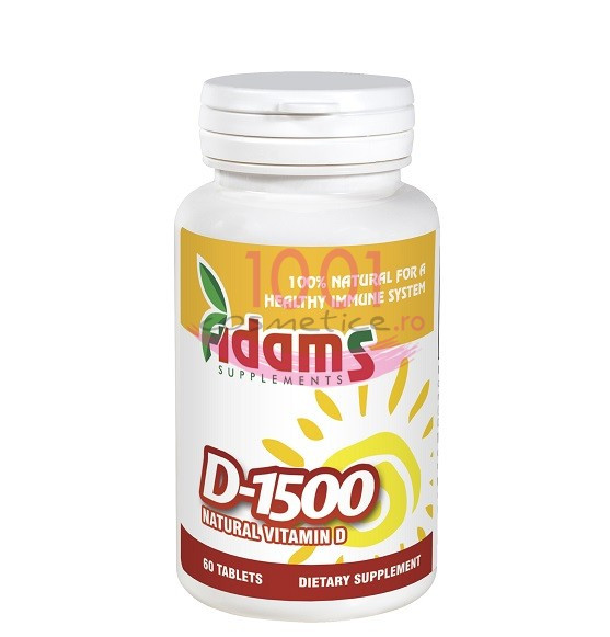 in ce alimente se gaseste vitamina d ADAMS D 1500 VITAMINA D NATURALA 60 TABLETE