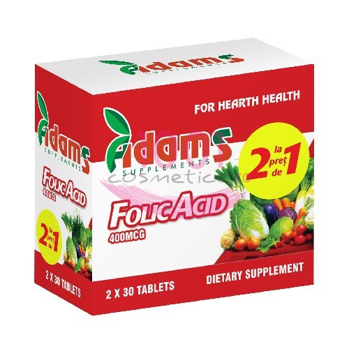 ADAMS SUPPLEMENTS FOLICACID 400 MG PACHET 1+1 GRATIS