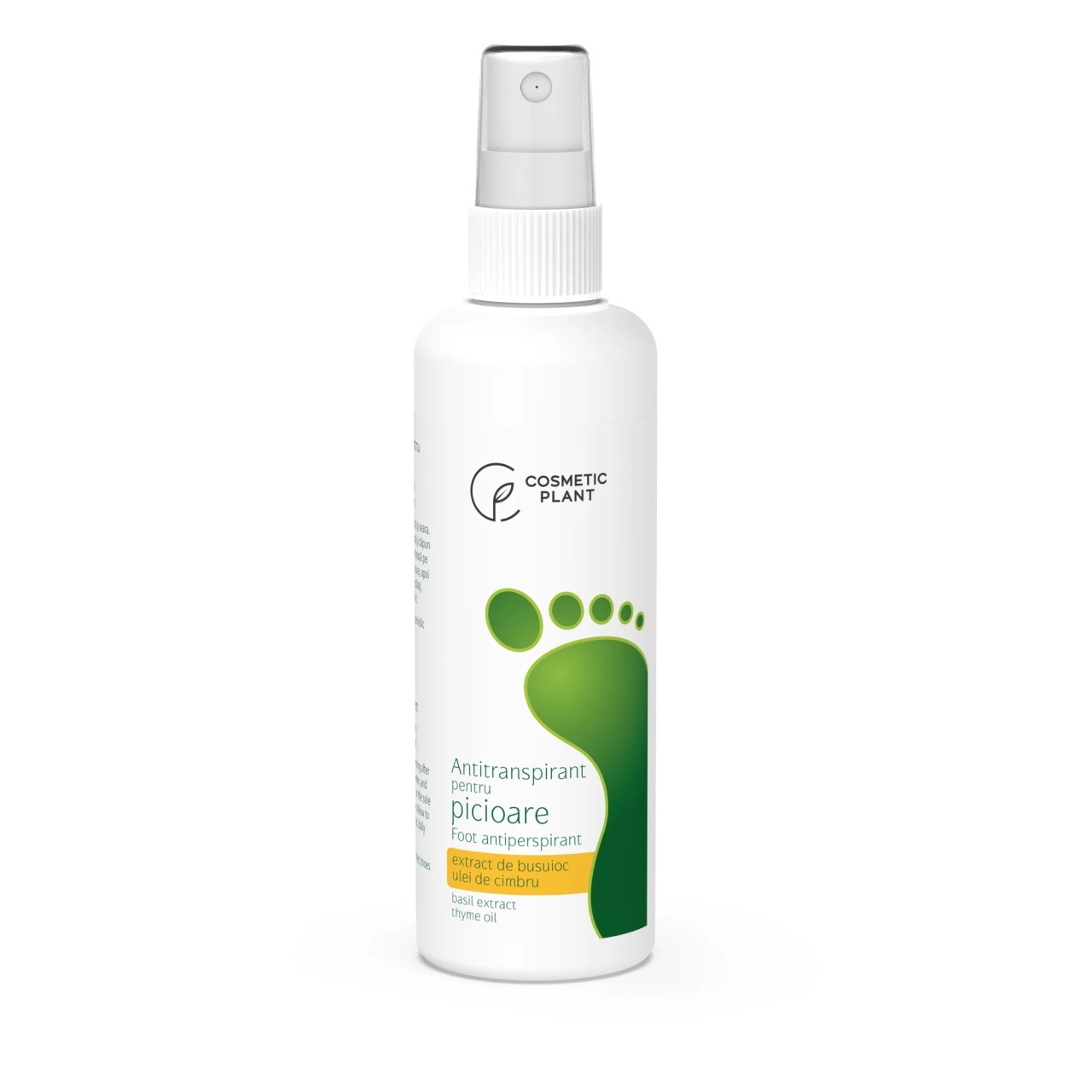 1001cosmetice.ro Antiperspirant pentru picioare cu extract de busuioc si cimbru, Cosmetic Plant 100 ml