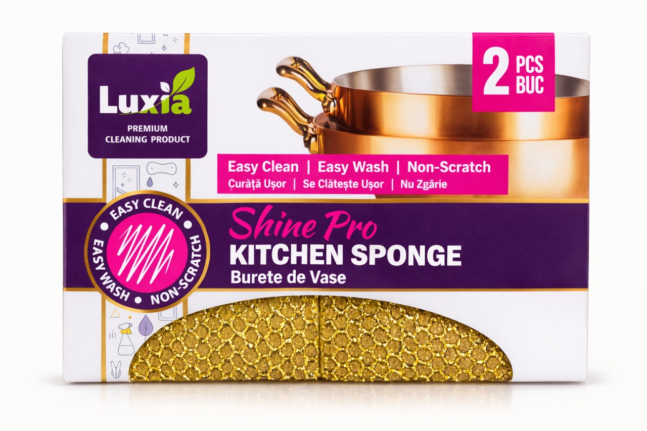 maşini de spălat vase la mana 2 Burete de vase, Shine Pro, Luxia, set 2 bucati