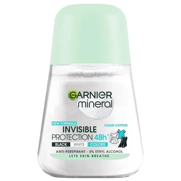 1001cosmetice.ro Deodorant Antiperspirant Roll-On pentru Femei Invisible Protection Clean Cotton 48h, Garnier 50 ml