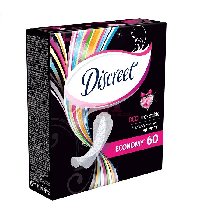 DISCREET DEO IRRESISTIBLE MULTIFORM ABSORBANTE ZILNICE (Optiuni de comanda: Set 60 bucati)