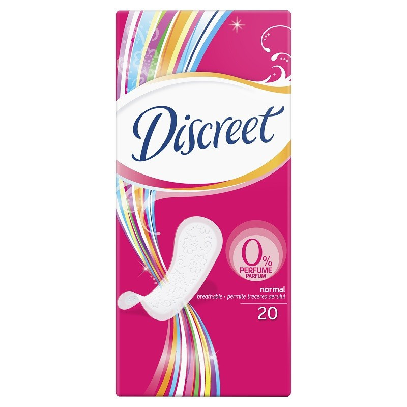 DISCREET NO PERFUME NORMAL ABSORBANTE ZILNICE (Optiuni de comanda: Set 20 bucati) - 1 | YEO