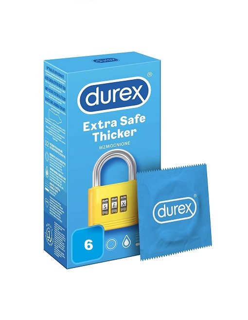 DUREX EXTRA SAFE THICKER PREZERVATIVE SET 6 BUCATI