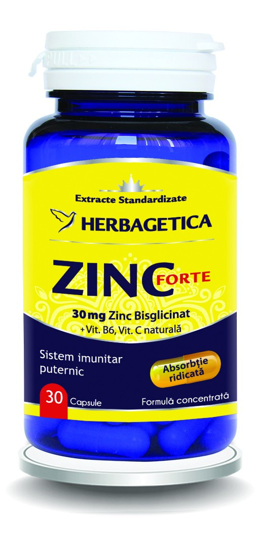 HERBAGETICA SUPLIMENTE ALIMENTARE ZINC FORTE 30 DE CAPSULE