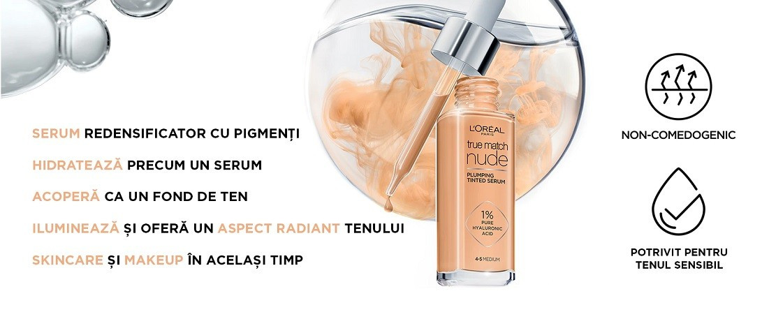 LOREAL TRUE MATCH NUDE PLUMPING SERUM FOND DE TEN LIGHT MEDIUM 3-4 - 1 | YEO