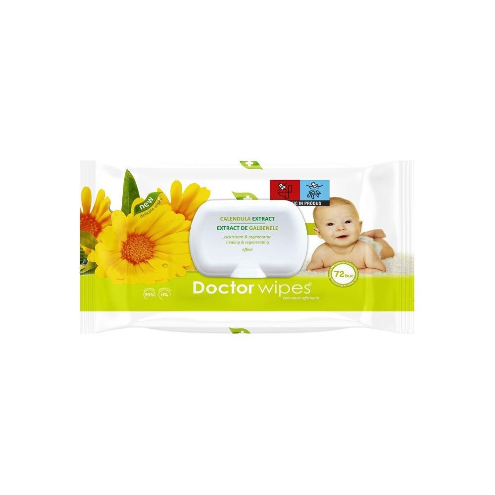 SPRING LINE BABY SERVETELE UMEDE CU EXTRACT DE GALBENELE PACHET 72 BUCATI CU CAPAC