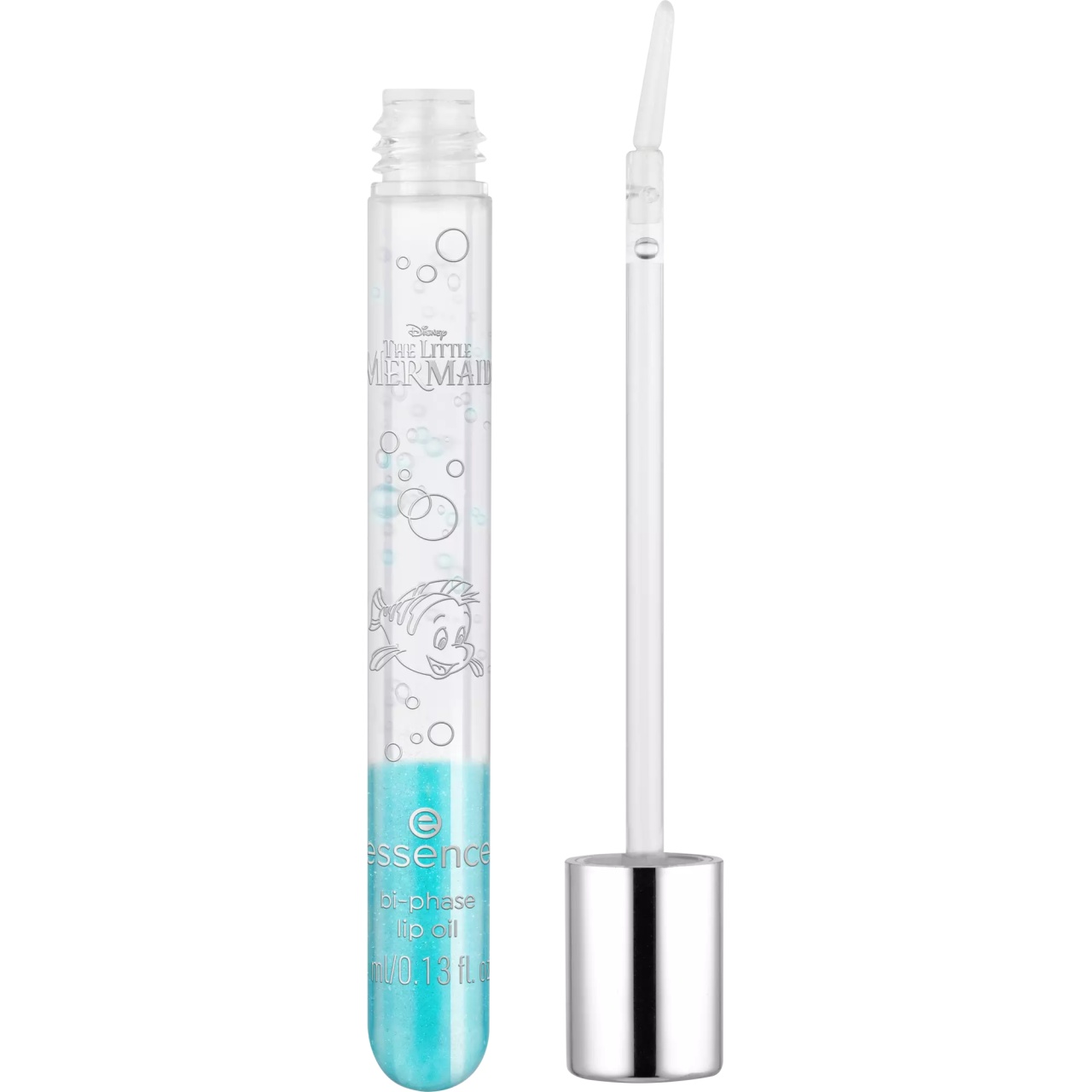 1001cosmetice.ro Ulei de buze bifazic transparent , cu sclipiri argintii Colectia Disney THE LITTLE MERMAID 01 Essence