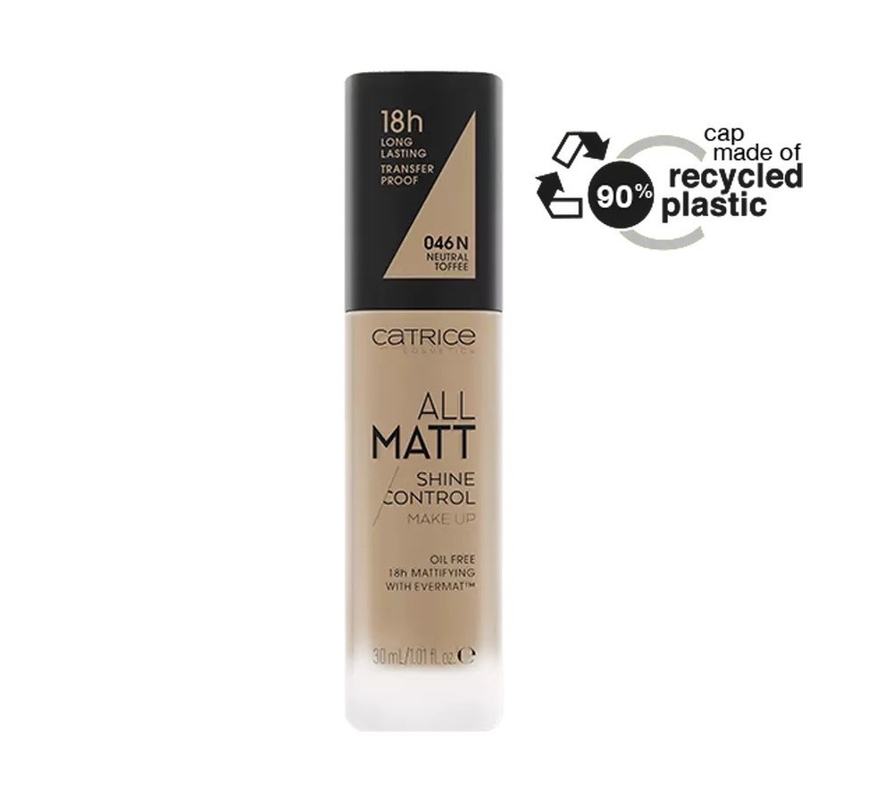 CATRICE ALL MATT SHINE CONTROL MAKE UP FOND DE TEN MATIFIANT NEUTRAL TOFFEE 046 N - 1 | YEO