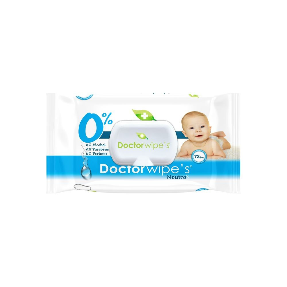 DOCTOR WIPES NEUTRO BABBY SERVETELE COPII 72 BUC (Optiuni de comanda: CU CAPAC) - 2 | YEO