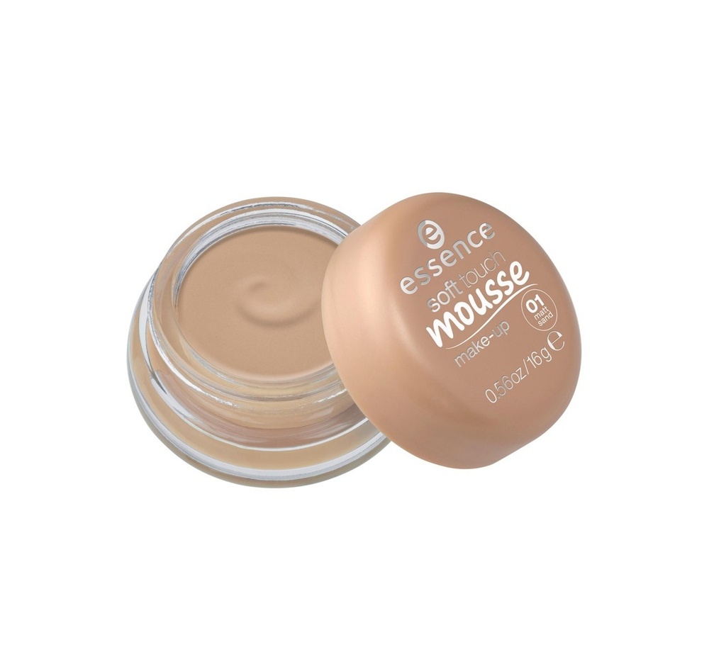 1001cosmetice.ro Fond de ten tip spuma, Natural Matte Mousse, Essence, Matt Sand 01, 16 g