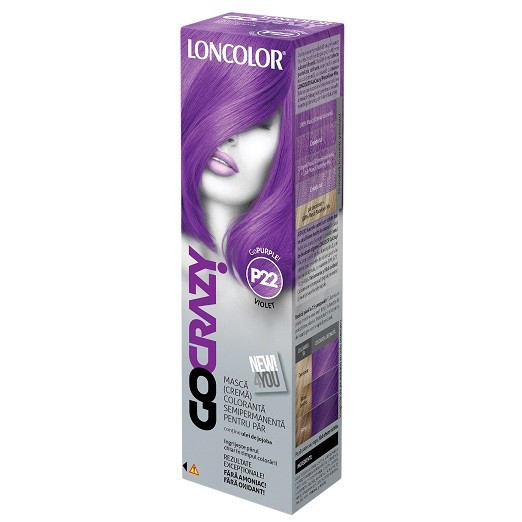 LONCOLOR GO CRAZY MASCA CREMA COLORANTA SEMIPERMANENTA PENTRU PAR P22 GoPURPLE! - 2 | YEO