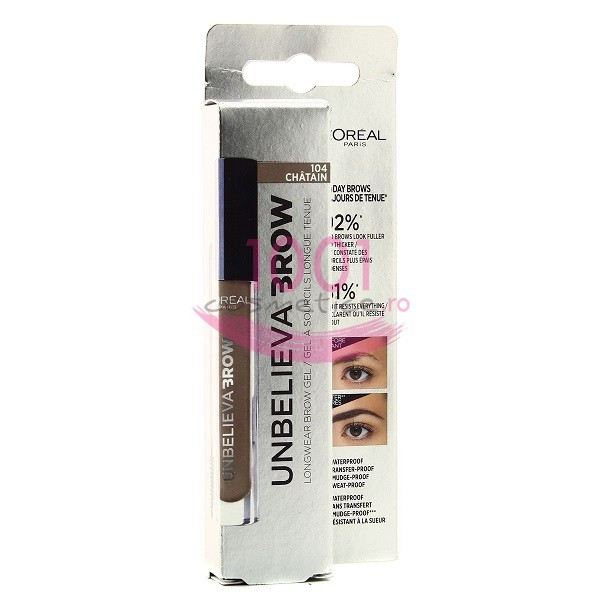 LOREAL UNBELIEVA BROW LONGWEAR BROW GEL PENTRU SPRANCENE CHATAIN 104 - 1 | YEO