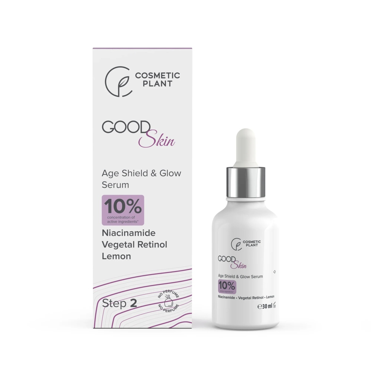 1001cosmetice.ro Ser concentrat iluminator GOOD Skin – Age Shield & Glow Cosmetic Plant, 30 ml