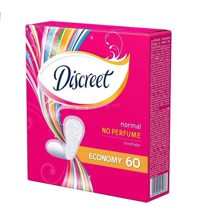 DISCREET NO PERFUME NORMAL ABSORBANTE ZILNICE (Optiuni de comanda: Set 60 bucati)