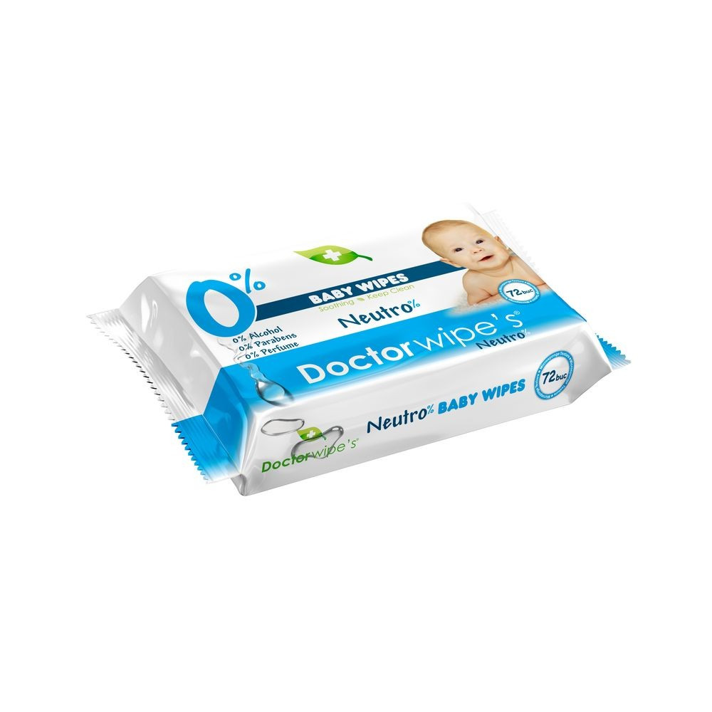 DOCTOR WIPES NEUTRO BABBY SERVETELE COPII 72 BUC (Optiuni de comanda: CU CAPAC) - 3 | YEO