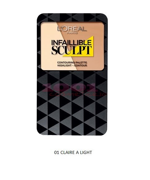 LOREAL INFAILLIBLE SCULPT FOND DE TEN COMPACT CU EFECT DE SCULPTARE A FETEI 01 CLAIRE