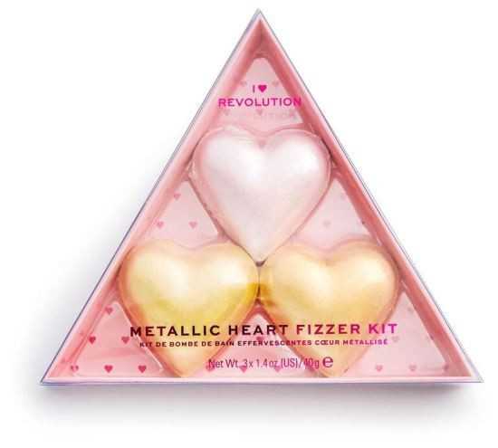 MAKEUP REVOLUTION MATALLIC HEART FIZZER KIT 3 BILE EFERVESCENTE