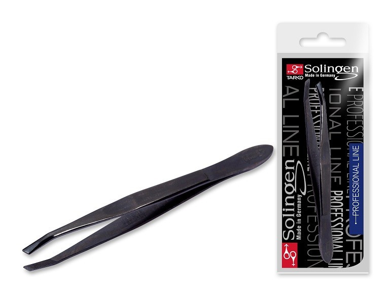 SOLINGEN PROFESSIONAL LINE PENSETA CU VARF OBLIC SLIM 7338 YAN BLACK