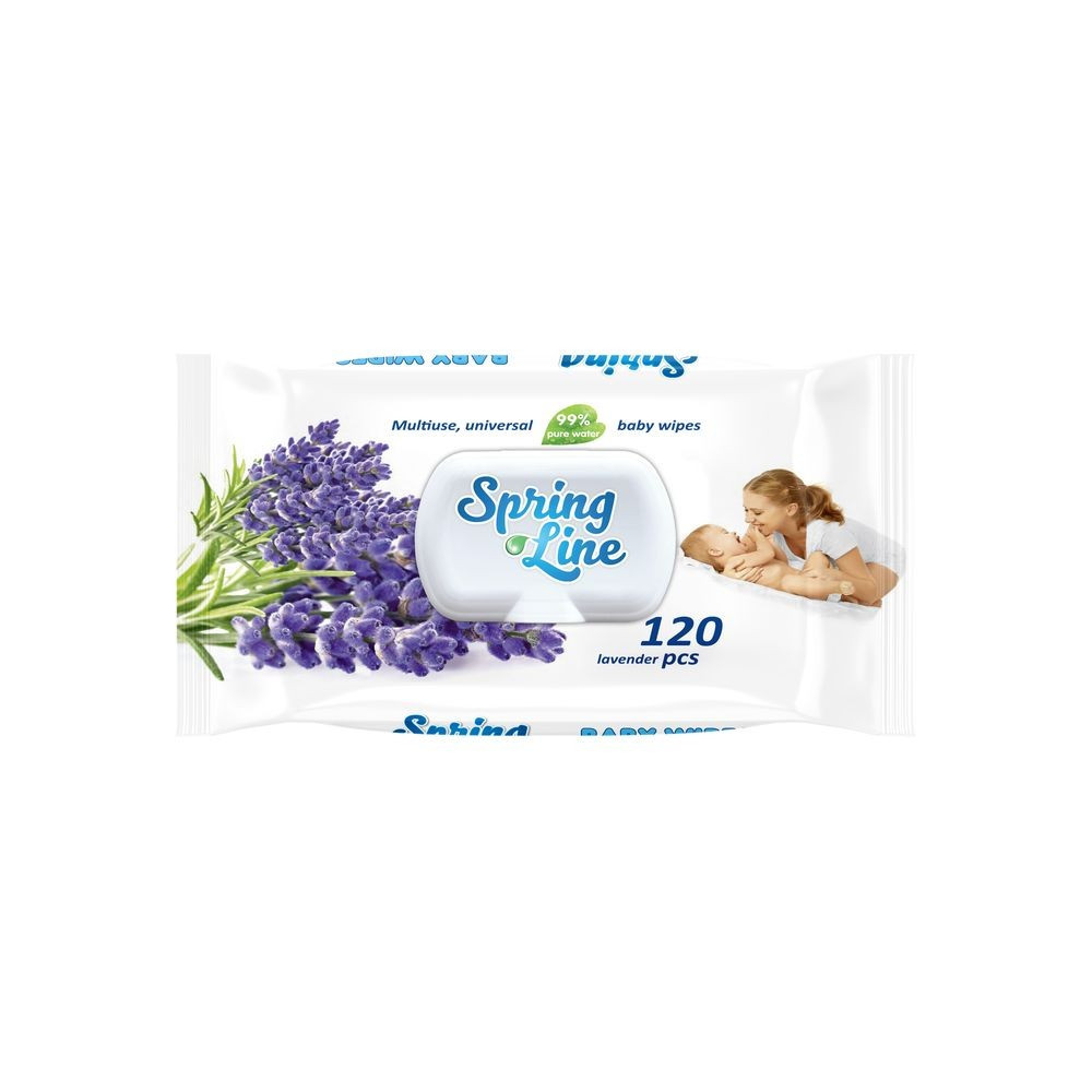 SPRING LINE BABY CU LAVANDA SERVETELE UMEDE 120 BUC CU CAPAC - 2 | YEO