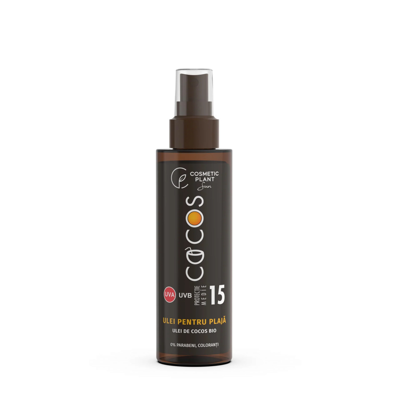 1001cosmetice.ro Ulei pentru plaja SPF 15, cu ulei de COCOS BIO, Cosmetic Plant, 150 ml