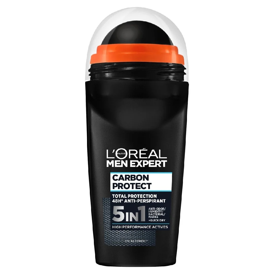 LOreal Antiperspirant Roll- on, 48H carbon protect 0% alcool etilic, L'Oreal Men Expert, 50 ml