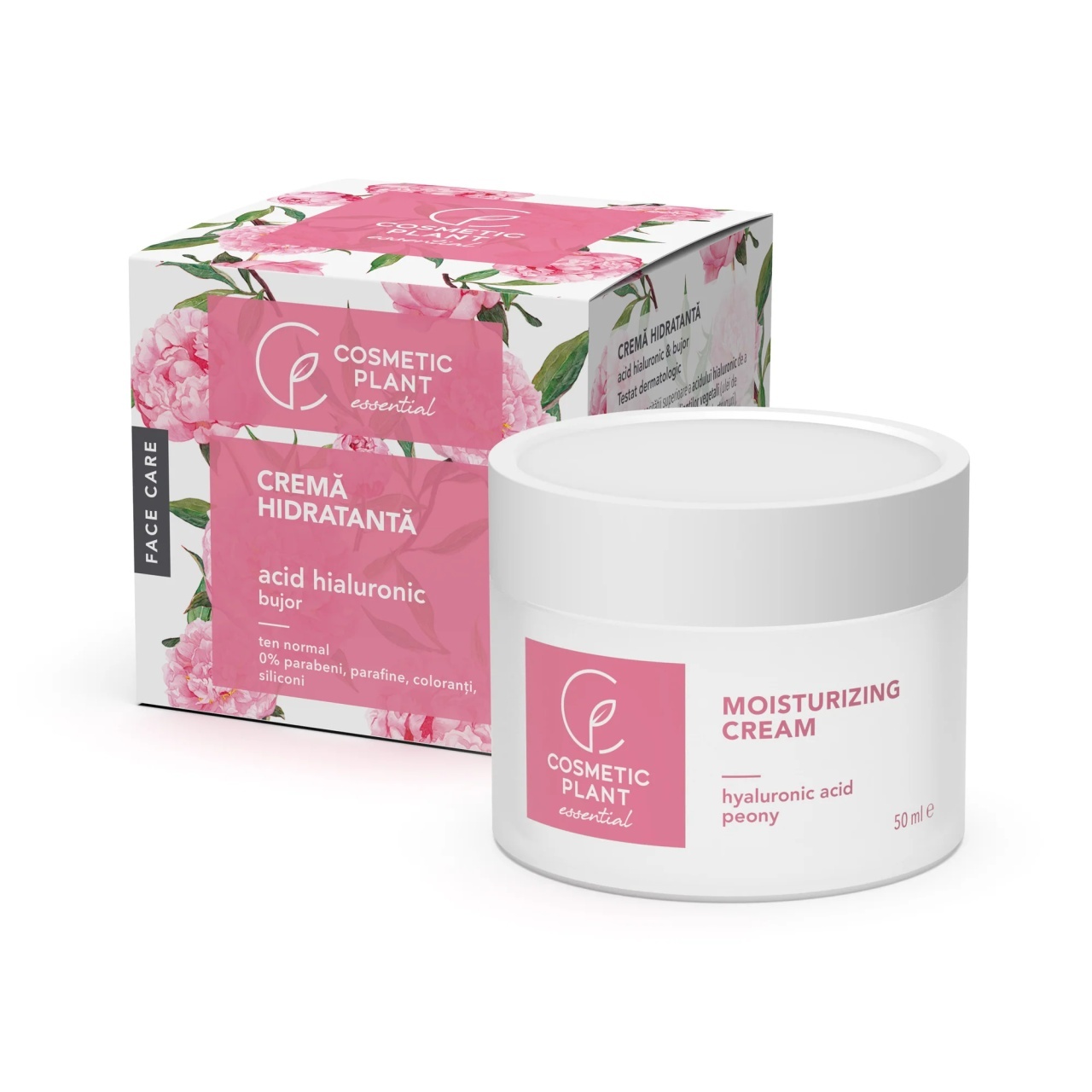 1001cosmetice.ro Crema hidratanta cu acid hialuronic & bujor Cosmetic Plant, 50 ml