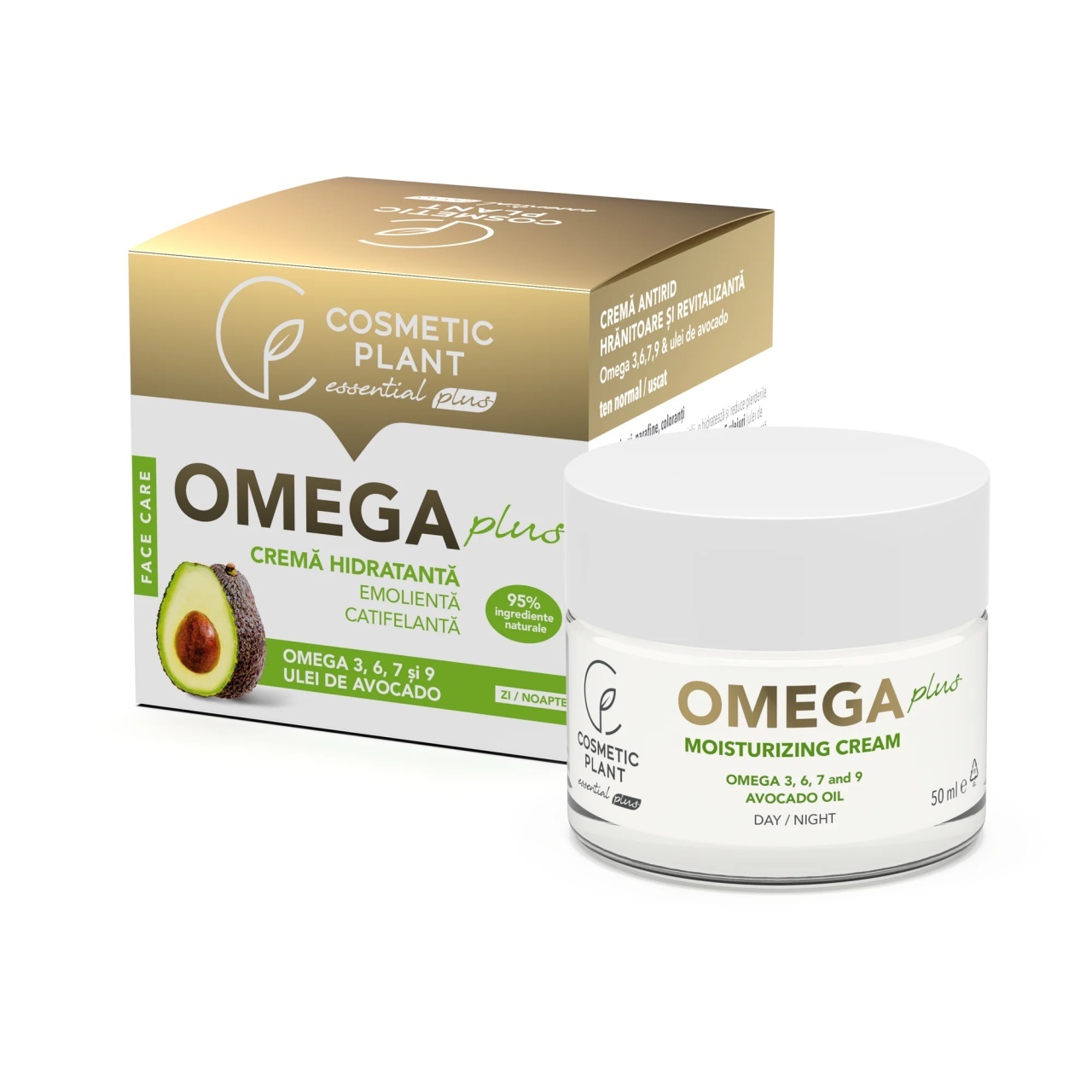 1001cosmetice.ro Crema hidratanta, emolienta si catifelanta OMEGA Plus Cosmetic Plant, 50 ml