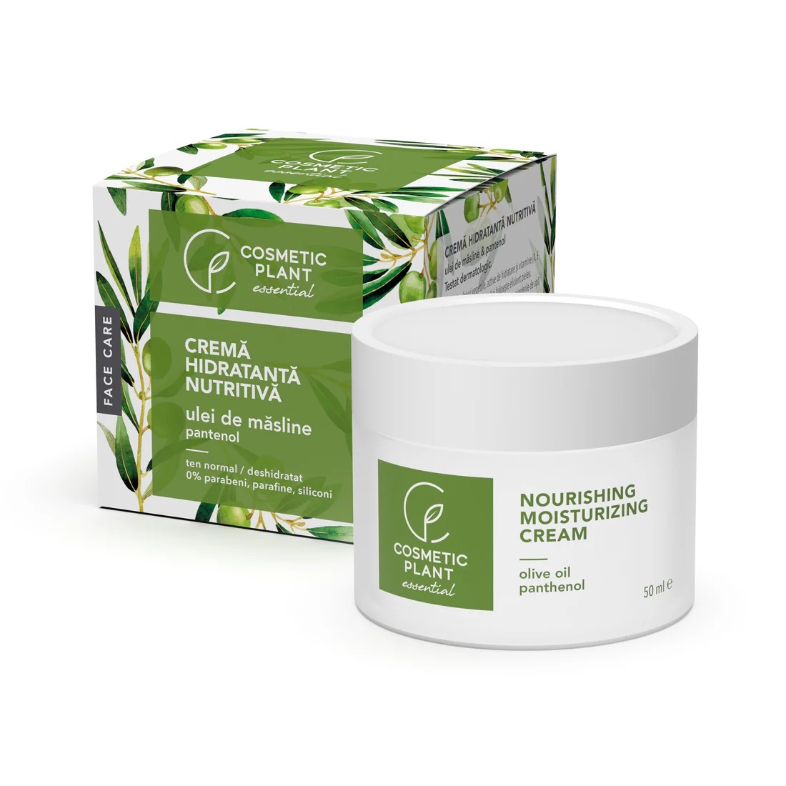 1001cosmetice.ro Crema hidratanta nutritiva ulei de masline & pantenol Cosmetic Plant, 50 ml