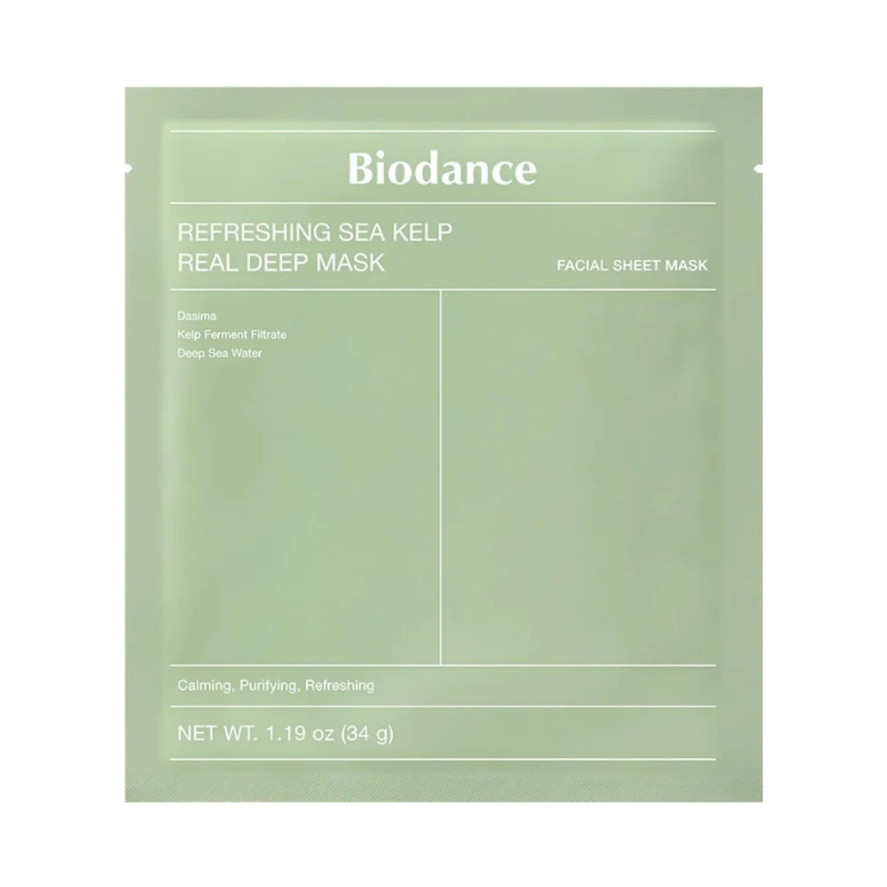 amigdalita pultacee tratament naturist Masca de fata Refreshing Sea Kelp Real Deep, Biodance, 34g