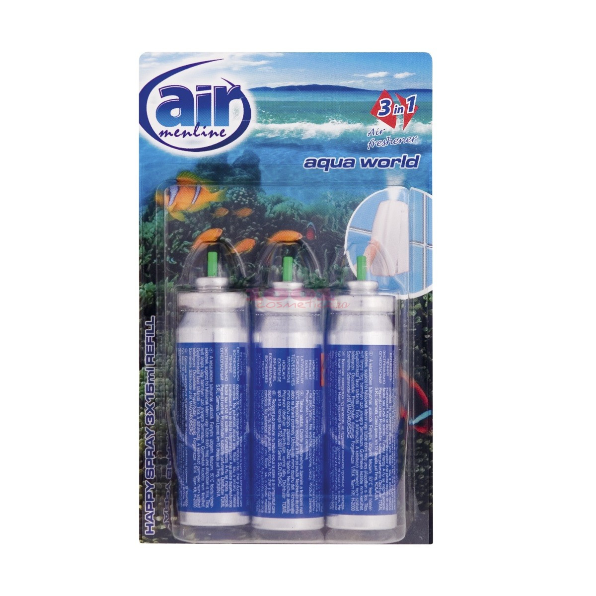 AIR MENLINE 3IN1 SPRAY REZERVA SET 3 BUCATI AQUA WORLD