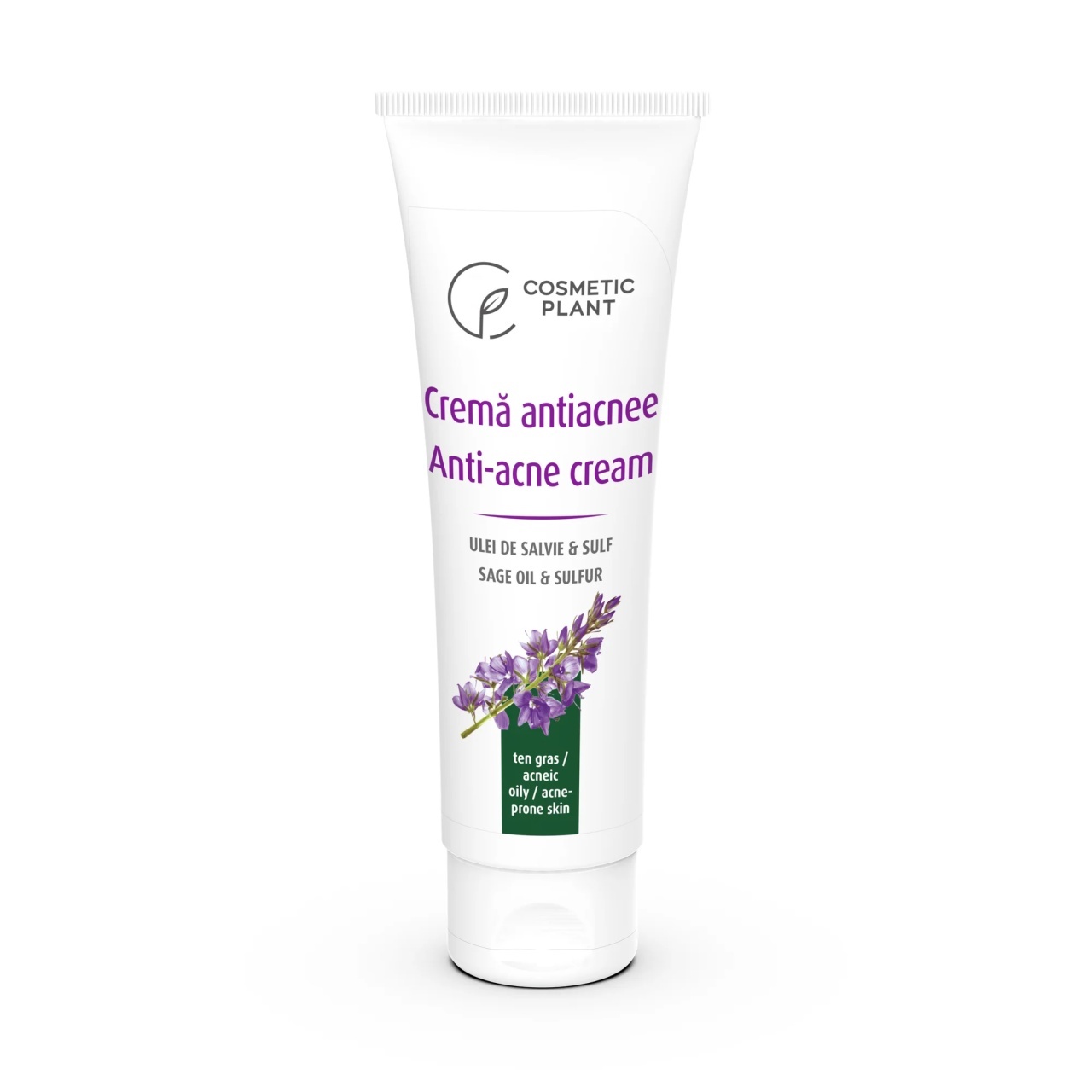 1001cosmetice.ro Crema antiacnee cu Ulei de salvie si sulf Cosmetic Plant, 50 ml