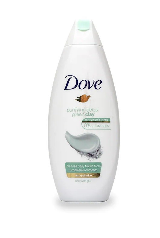 DOVE PURIFYING DETOX GREEN CLAY GEL DE DUS (Optiuni de comanda: 250ml)