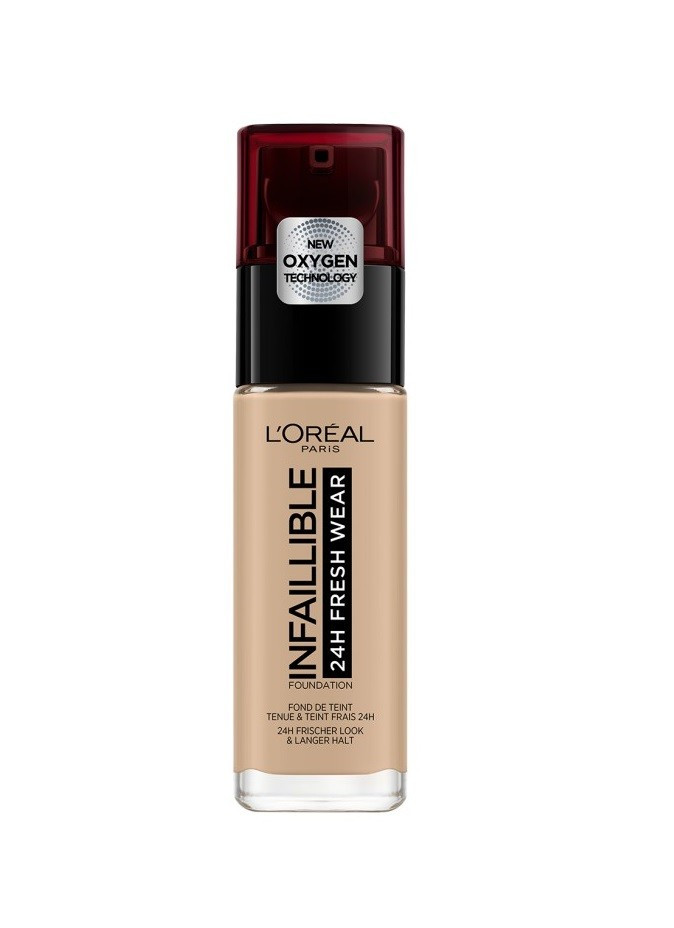LOreal Fond de ten rezistent la transfer L'Oreal Paris Infaillible 24H Fresh Wear, Beige Rose/Cool Rose 145, 30 ml