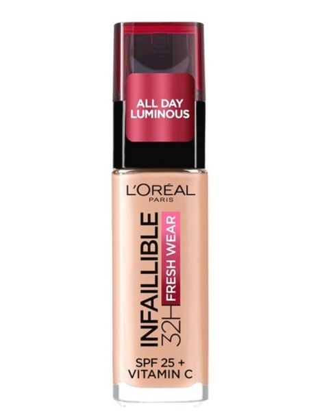LOreal Fond de ten rezistent la transfer L'Oreal Paris Infaillible 24H Fresh Wear, Warm Dore 125, 30 ml