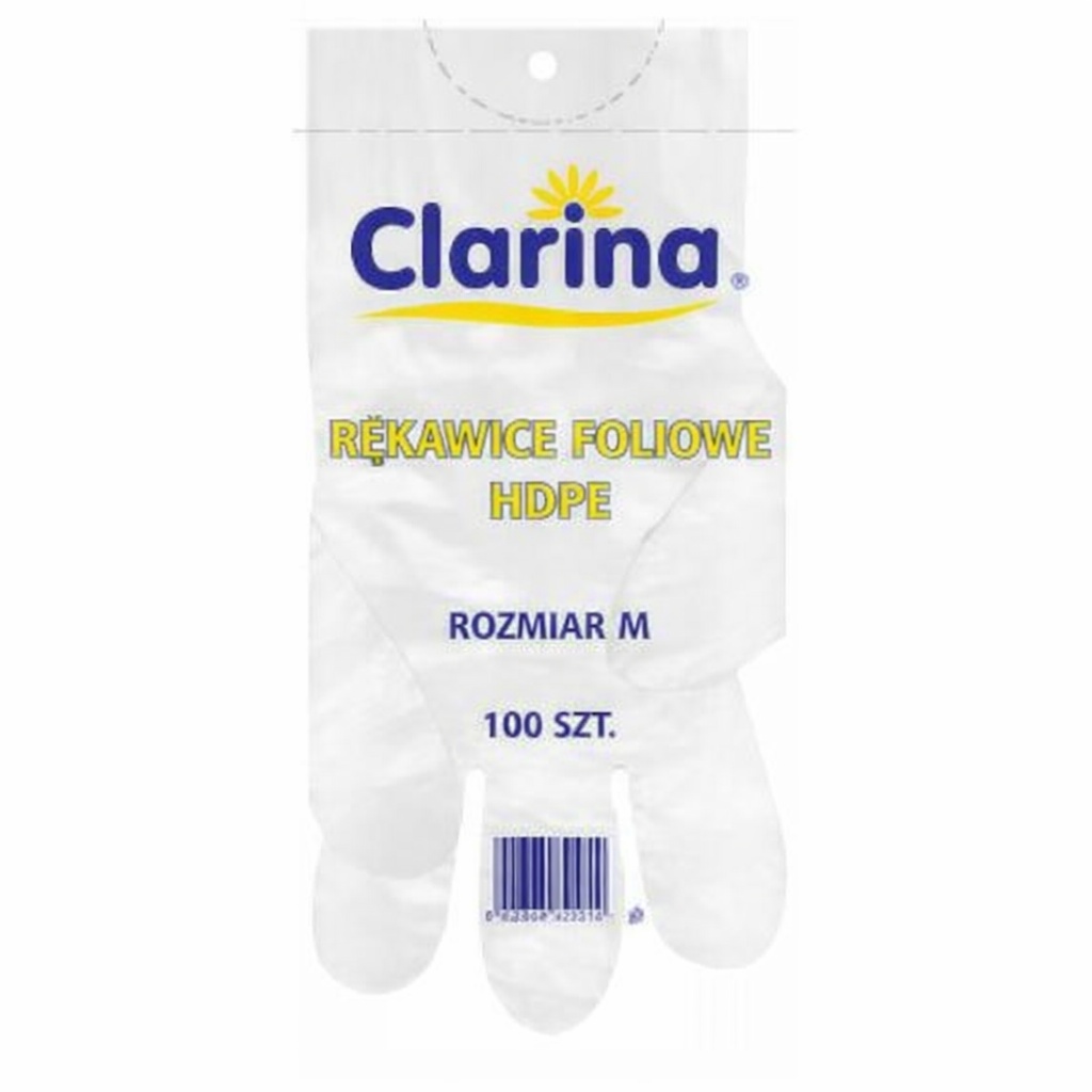 1001cosmetice.ro Manusi folie, marimea M, Clarina, 100 bucati, CLA-5195