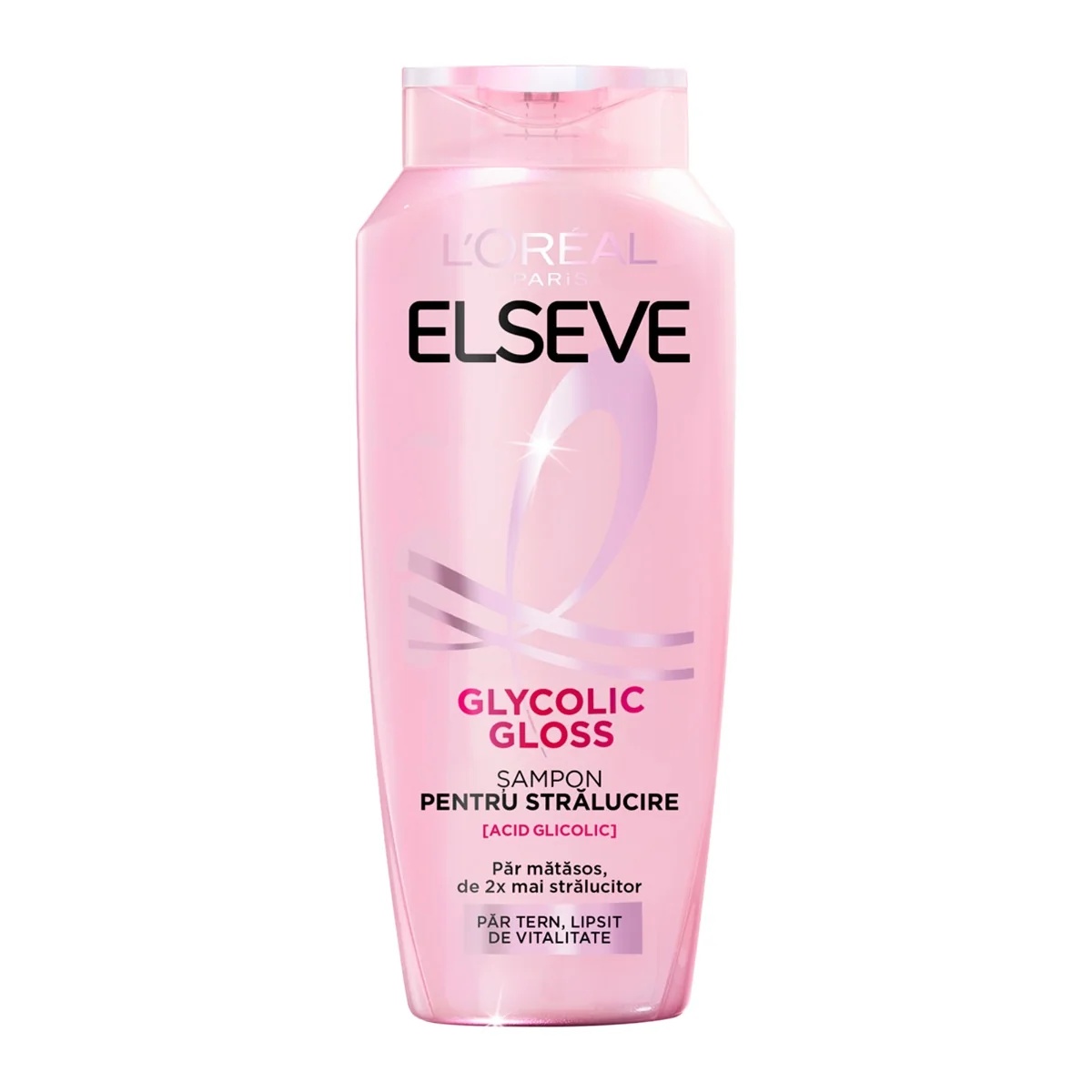 captator păr pentru mașina de spălat Șampon Glycolic Gloss pentru păr tern și fără strălucire, L'Oreal Elseve, 250 ml