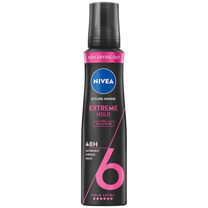 1001cosmetice.ro Spuma de par, Extreme hold 48h, Hold Putere 6, Nivea, 150 ml