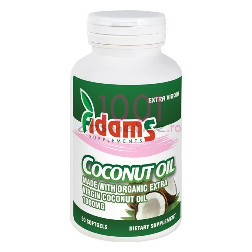 ADAMS COCONUT OIL 1000G SUPLIMENTE ALIMENTARE 90 CAPSULE MOI