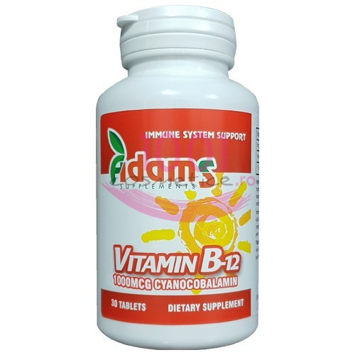 ADAMS VITAMIN B-12 1000MCG SUPLIMENTE ALIMENTARE 30 TABLETE