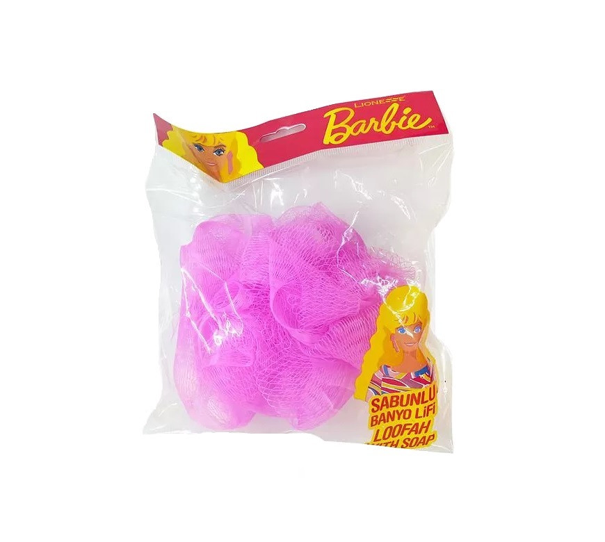 Burete de baie tip floare, cu bile de sapun in fibre, Barbie - Lionesse