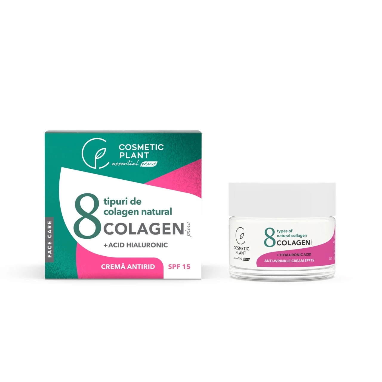 1001cosmetice.ro Crema antirid COLAGEN Plus, acid hialuronic & aloe vera Cosmetic Plant, 50 ml