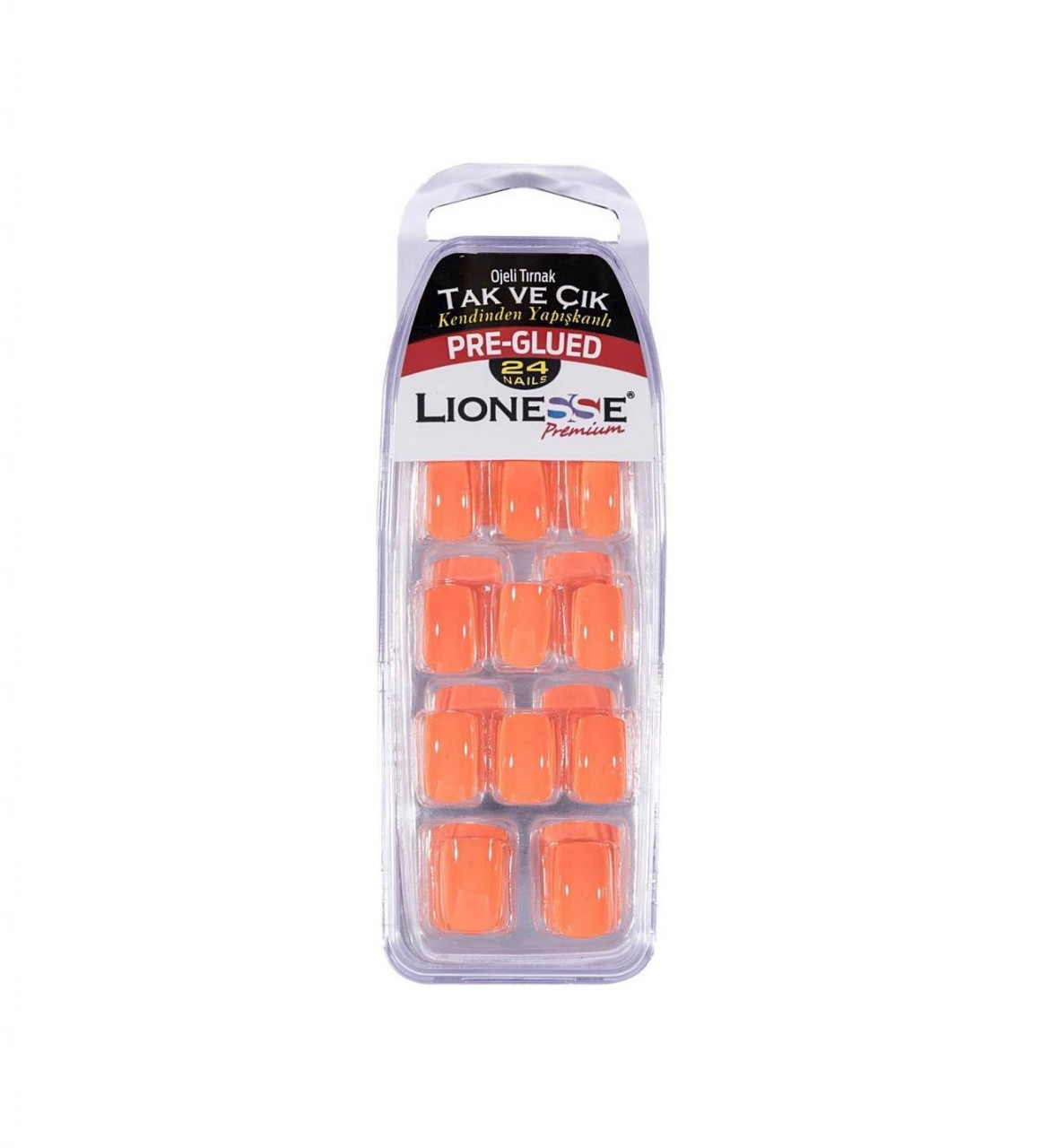 LIONESSE UNGHII FALSE SET 24 BUCATI PORTOCALIU NEON 4422