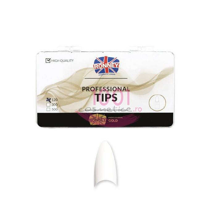 RONNEY PROFESSIONAL TIPS WHITE ALMOND SHAPE 500 BUCATI