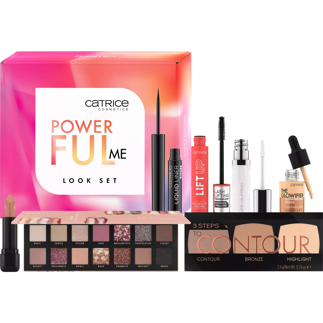 1001cosmetice.ro Set cu 7 produse de machiaj Set Powerful Me Catrice
